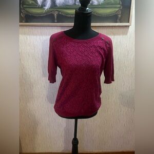 The Limited Deep Red Lace Blouse